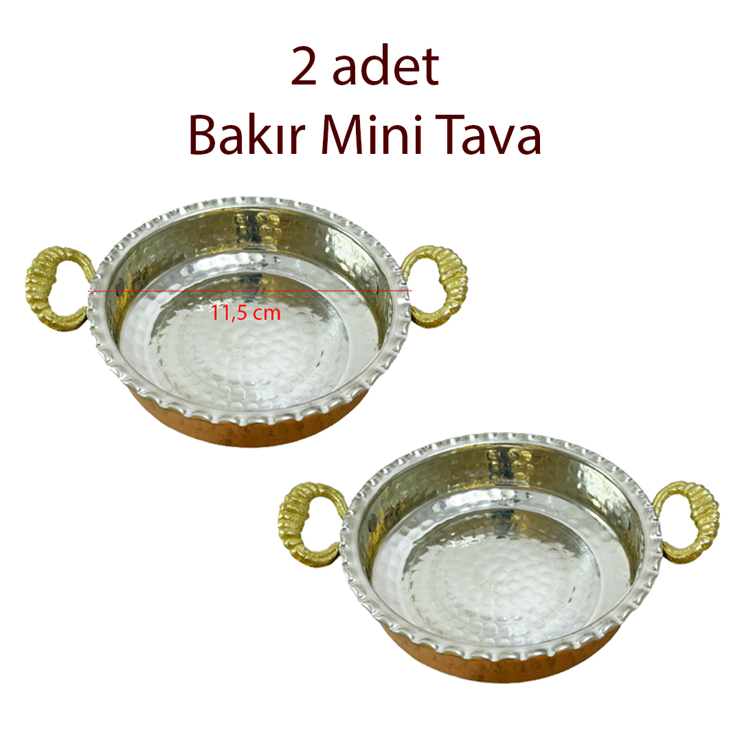 Mini Bakır Tava 2 Adet