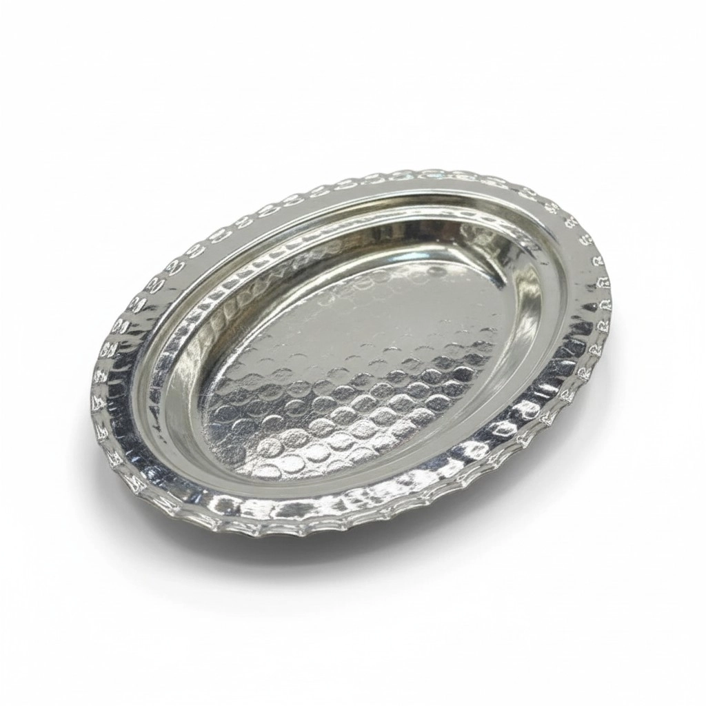 20 cm Dövme Çirtikli Oval Kalaylı Mezelik