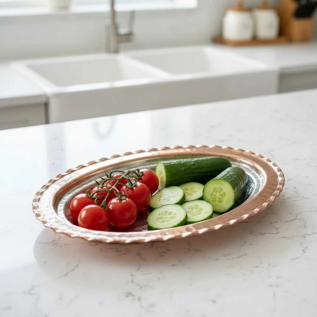20 cm Dövme Çirtikli Oval Mezelik