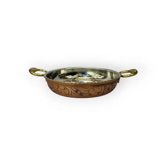 Bakır İşlemeli Skoç Eskitme Tava 19 cm