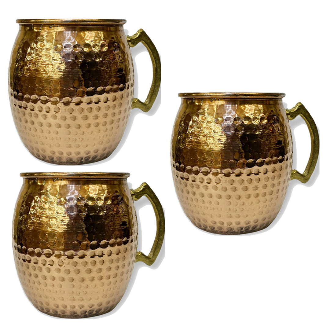 3 Adet Bakır Moscow Mule Bardak