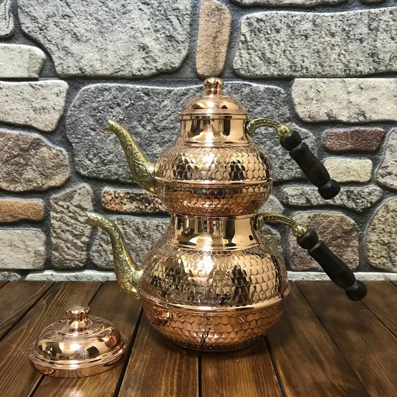 Bal Peteği Modelli Bakır Çaydanlık, B15151