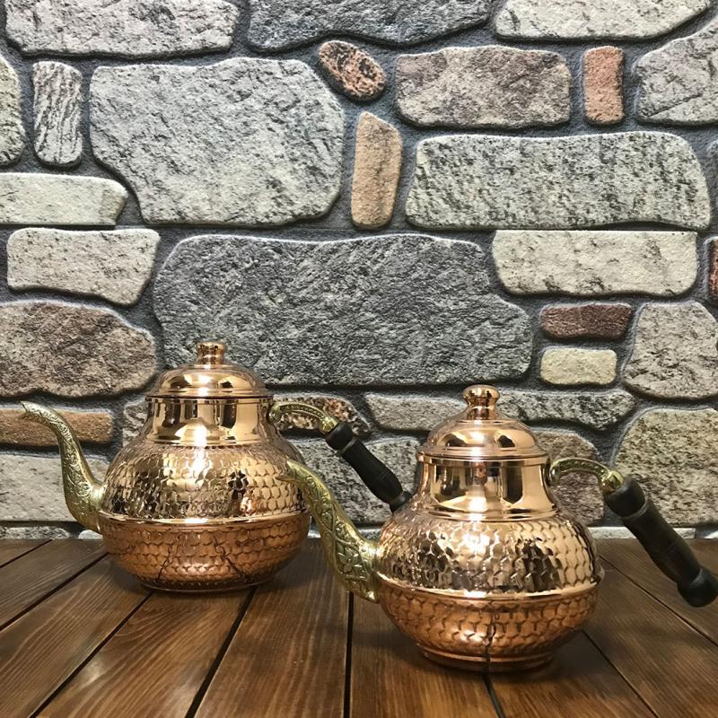 Bal Peteği Modelli Bakır Çaydanlık, B15151