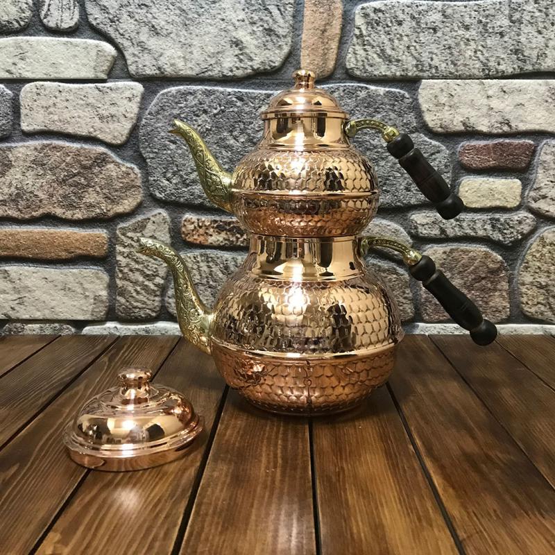 Bal Peteği Modelli Bakır Çaydanlık, B15151
