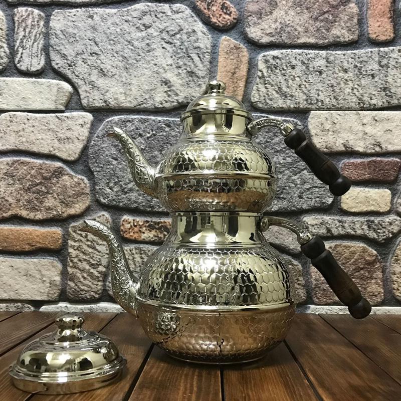Bal Peteği Modelli Bakır Çaydanlık, B15152