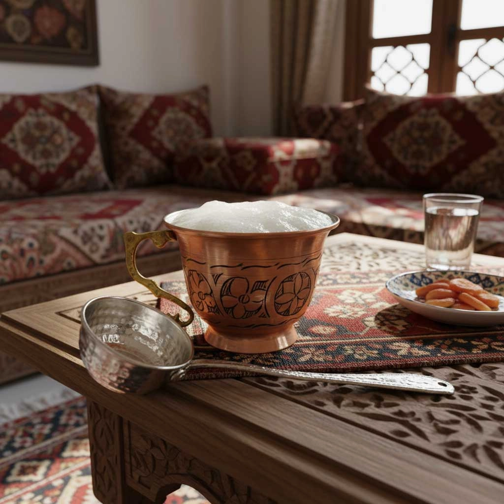 El İşlemeli Bakır Ayran Tası