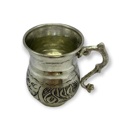İşlemeli Eskitme Bakır Maşrapa