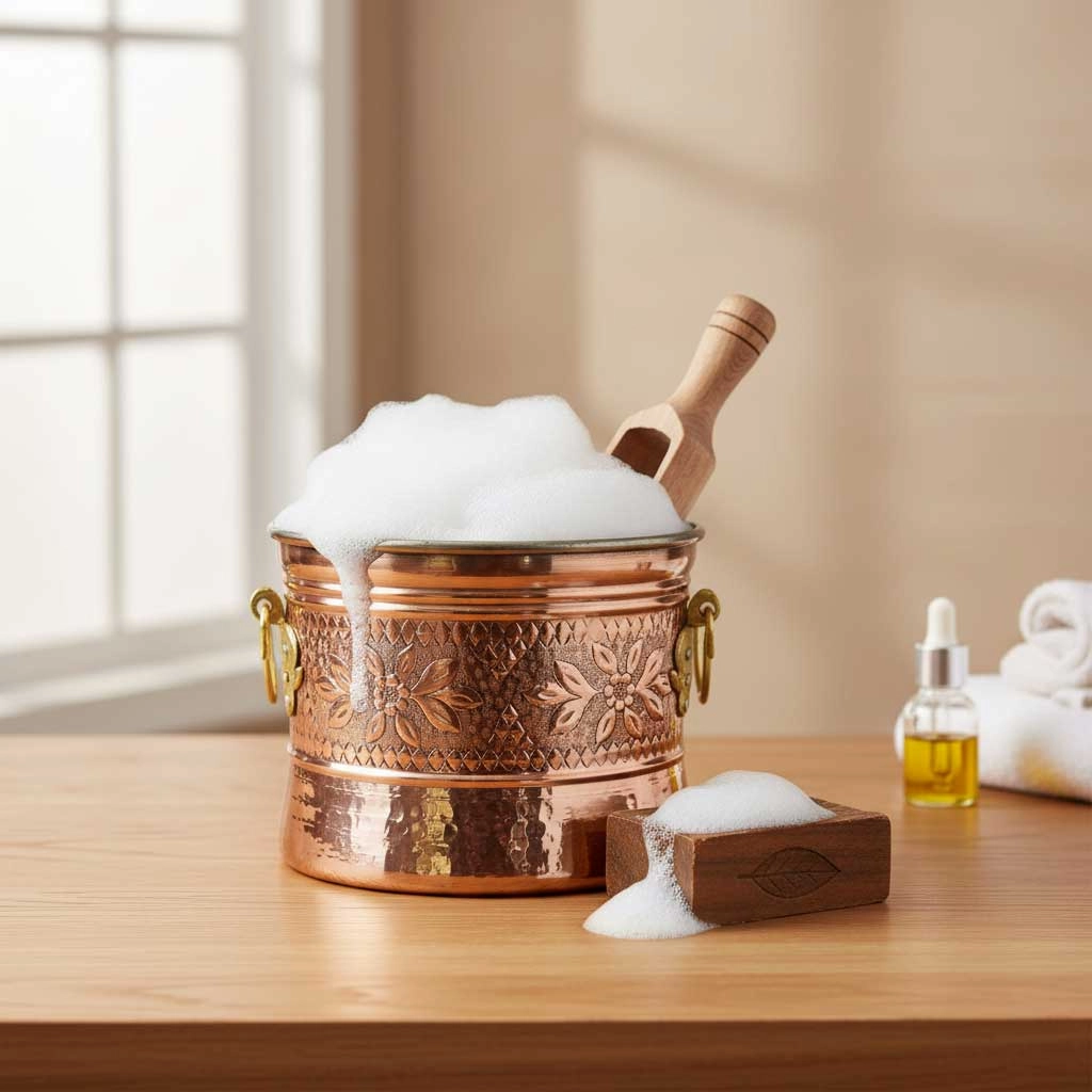 Bakır İşlemeli Köpük Kazanı 27 cm