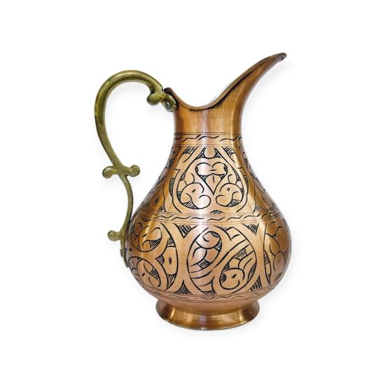 Bakır İşlemeli Skoç Eskitme Sürahi