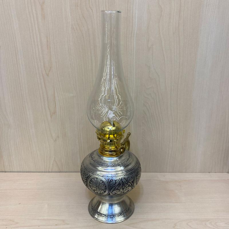 Kalay Eskitme İşlemeli Gaz Lambası