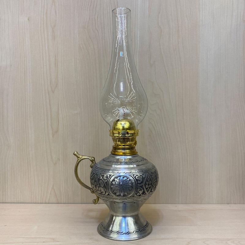Kalay Eskitme İşlemeli Gaz Lambası