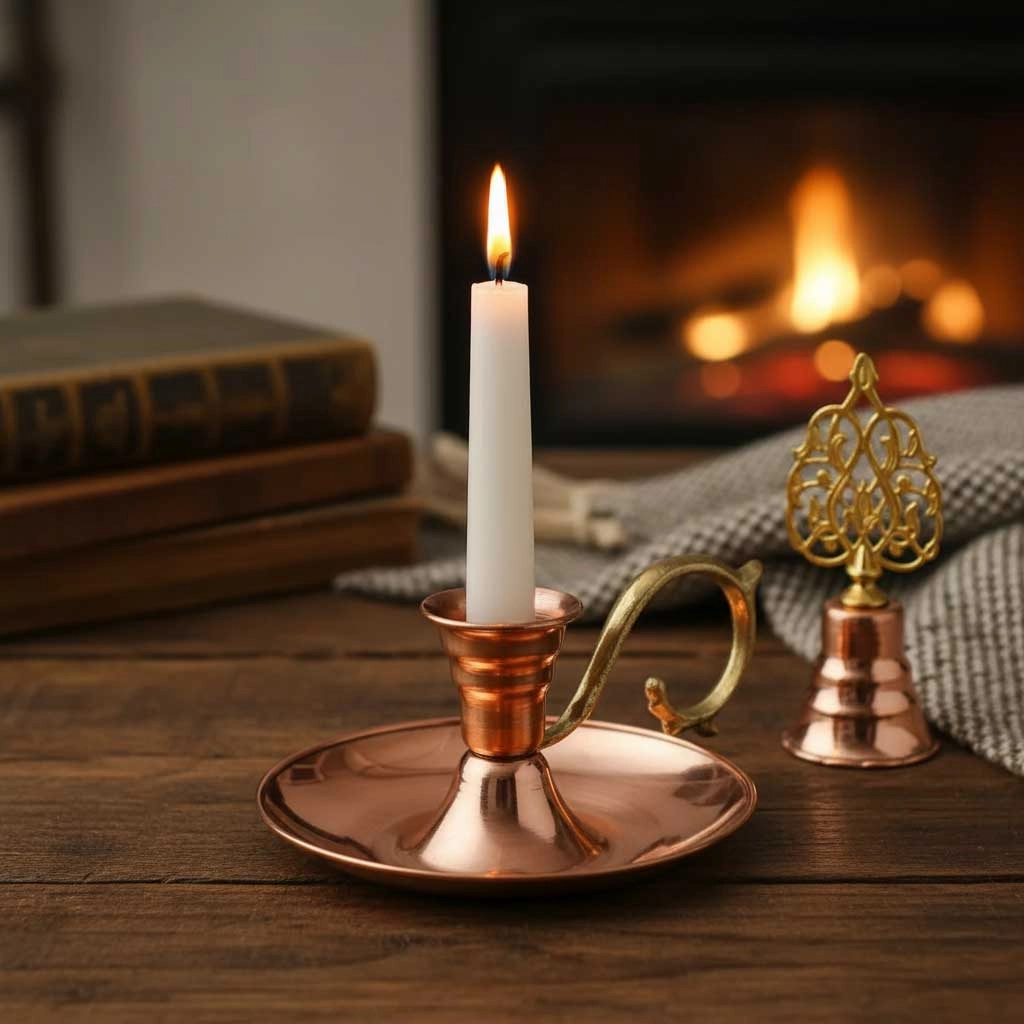 Bakır Mumluk ve Mum Söndürücü,M10231