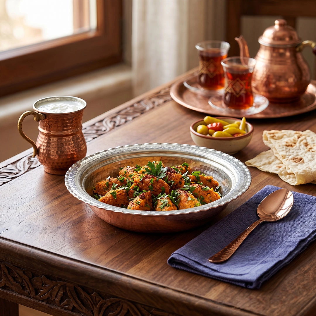 Bakır Yemek Tabağı