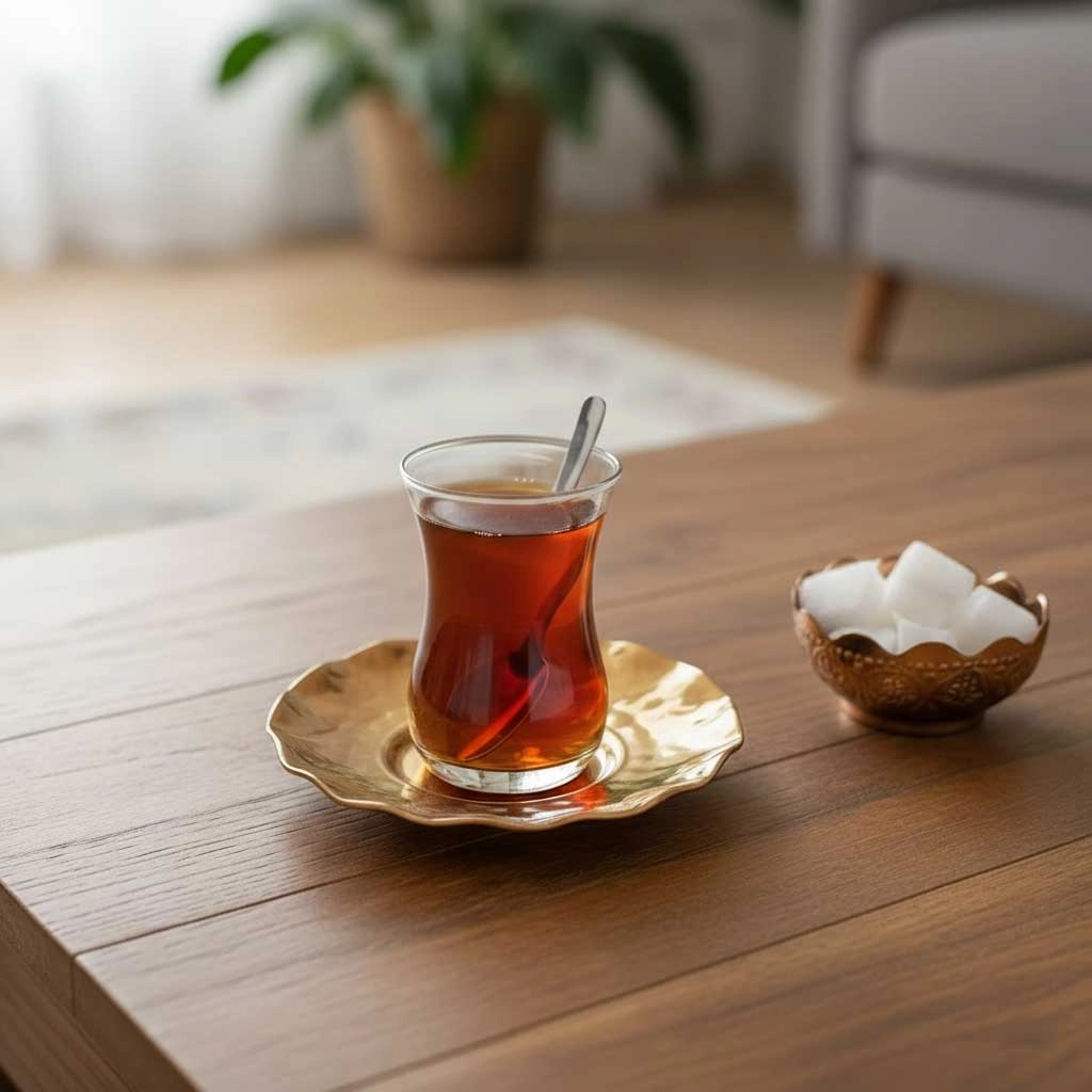 Çirtlikli Bakır Çay Tabağı