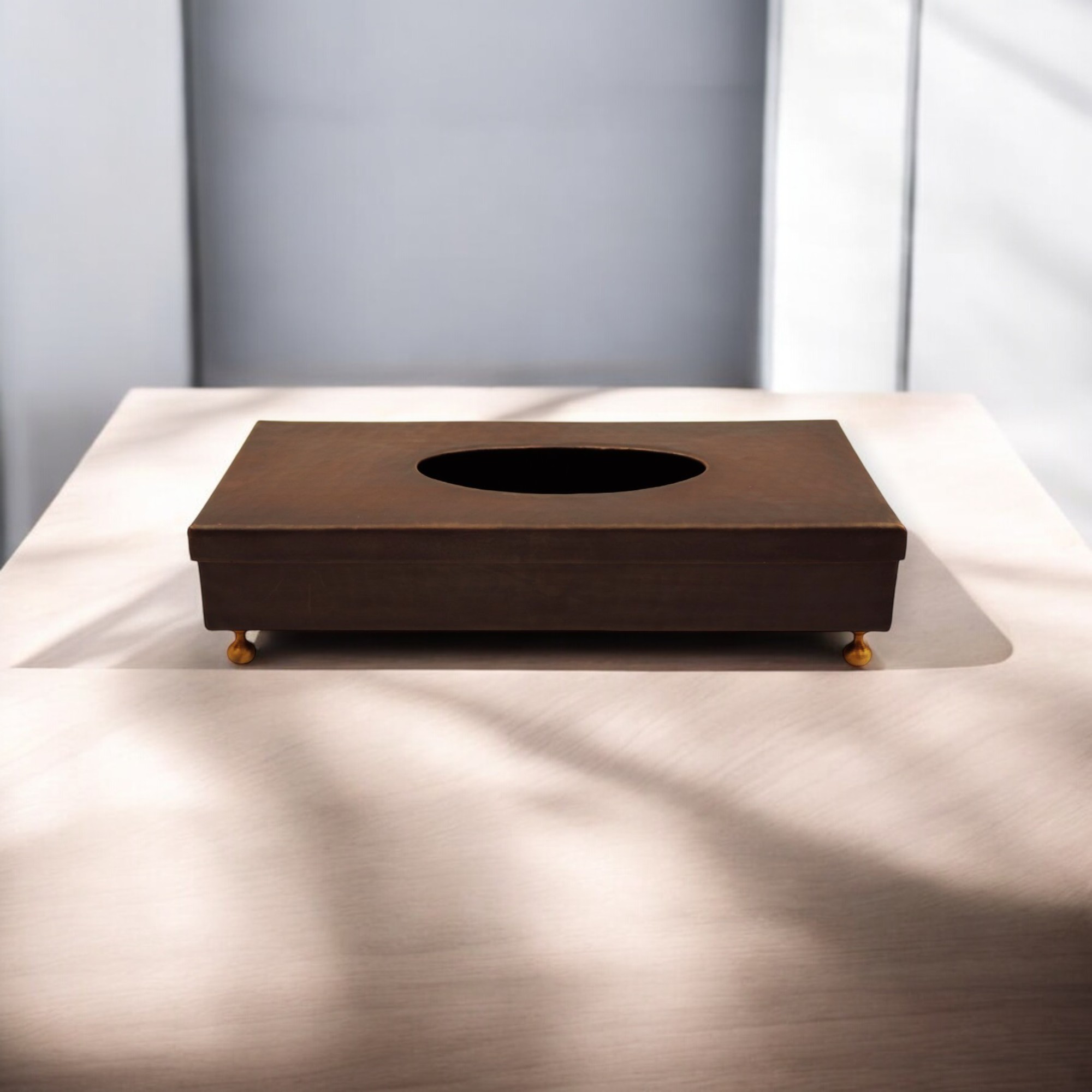 Oksitli Dekoratif El Yapımı Bakır Peçetelik