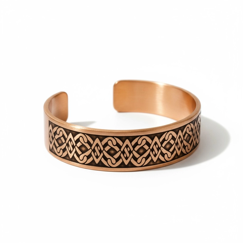 Derin Lazer Motifli Bakır Bileklik, 61313