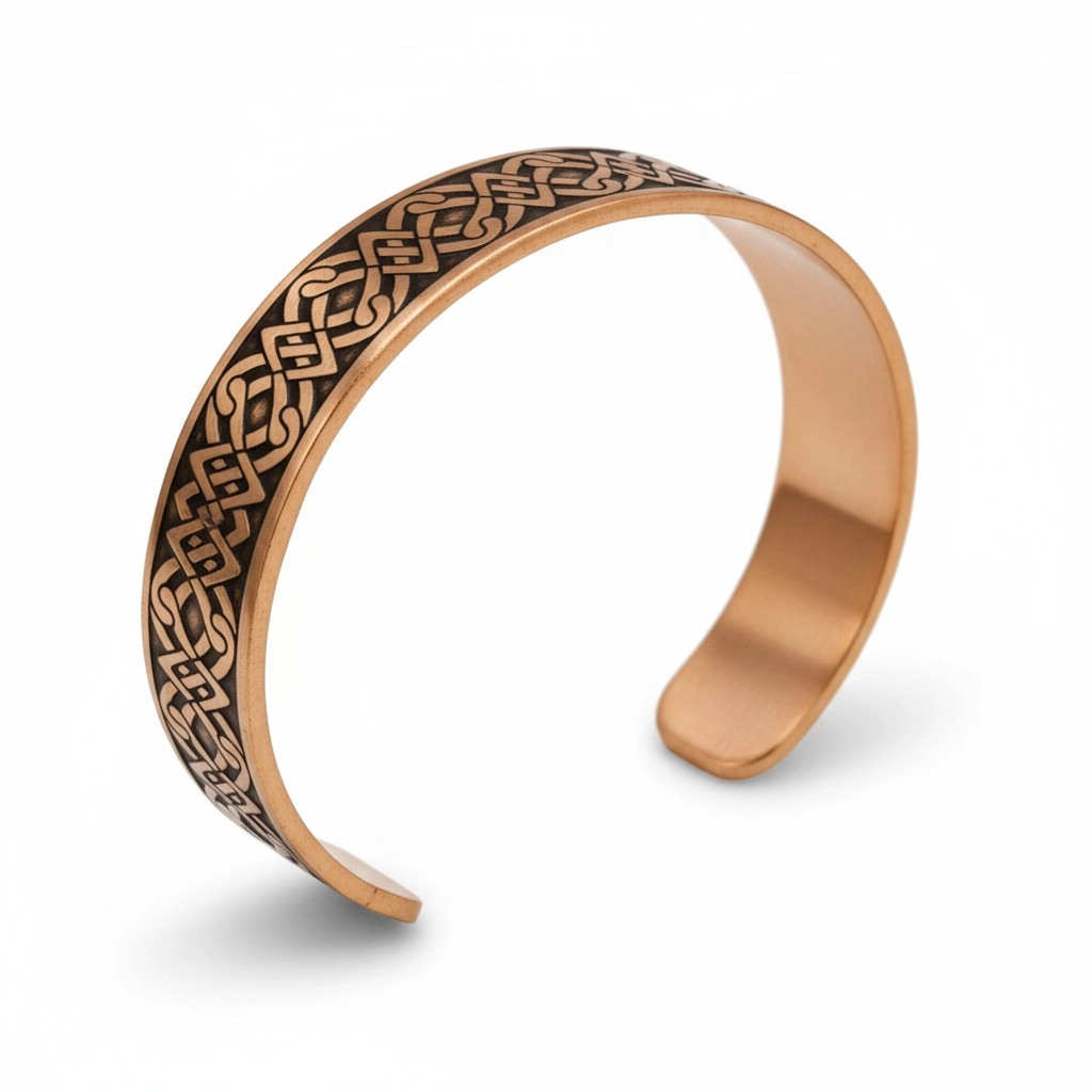 Derin Lazer Motifli Bakır Bileklik, 61313