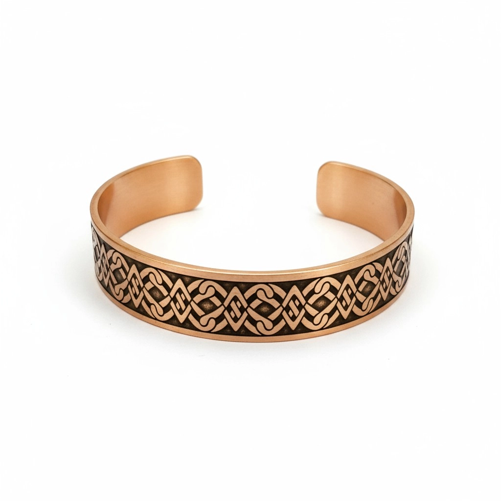 Derin Lazer Motifli Bakır Bileklik, 61313
