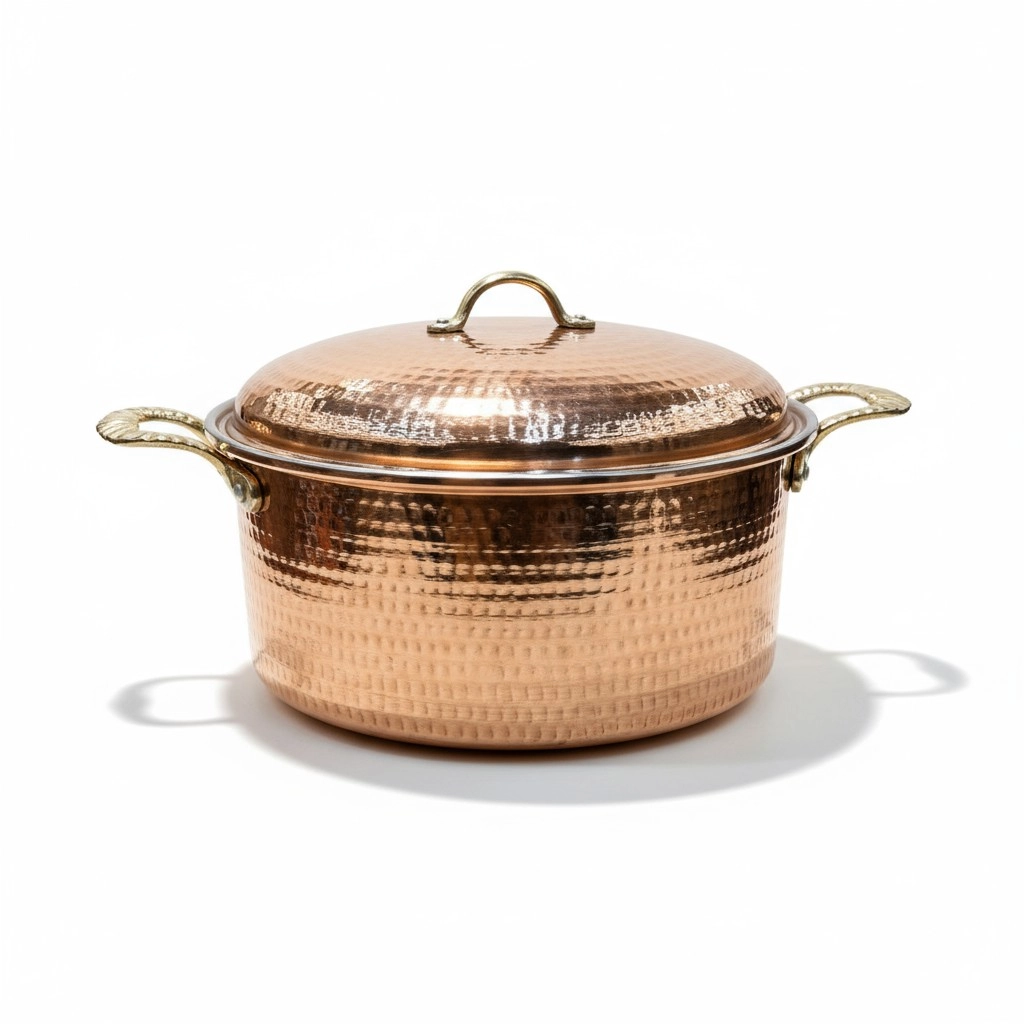 Dövme Bakır Dik Tencere 30 cm