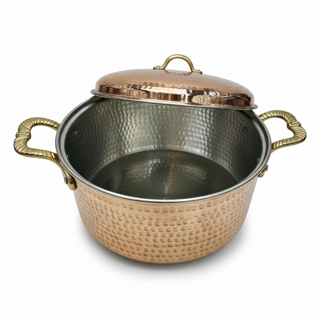 Dövme Bakır Dik Tencere 30 cm