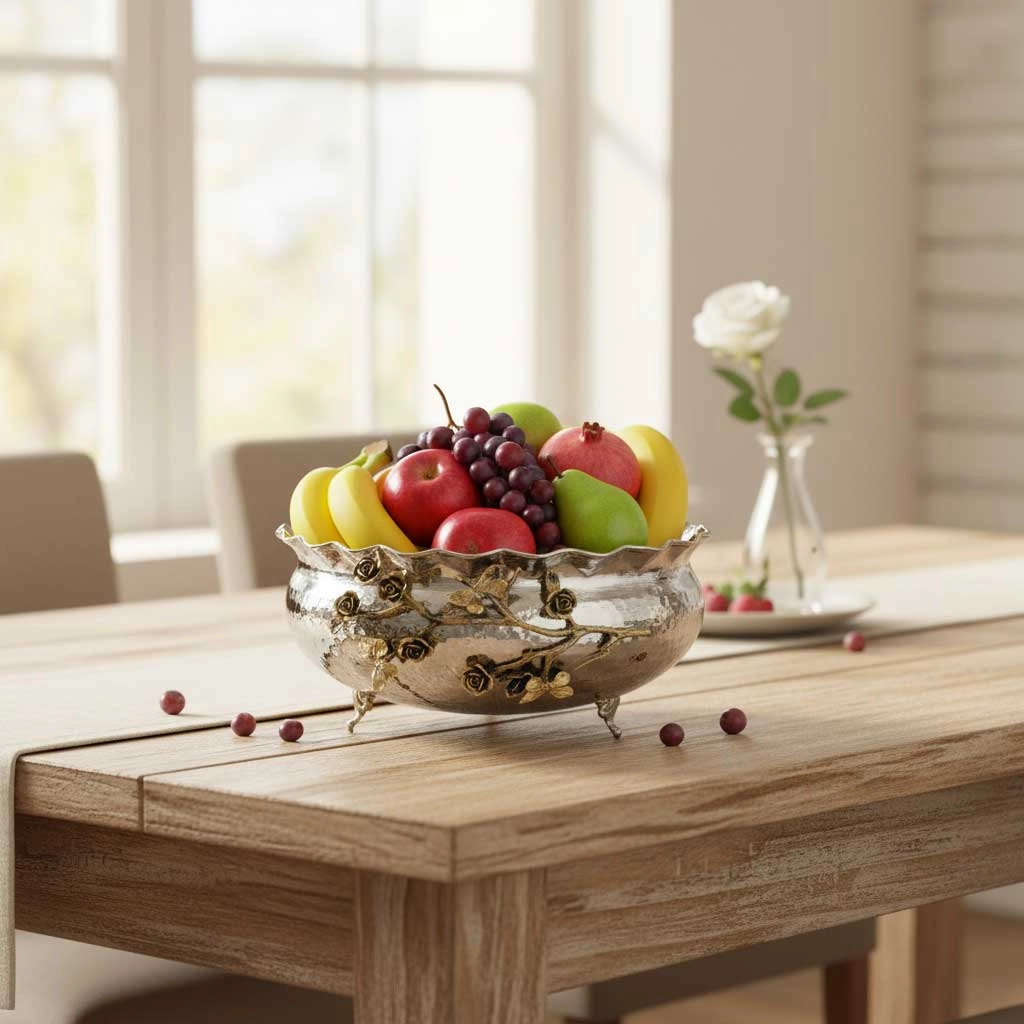 El Dövme Fırfırlı Bakır Meyvelik, Salata Kasesi, S18042