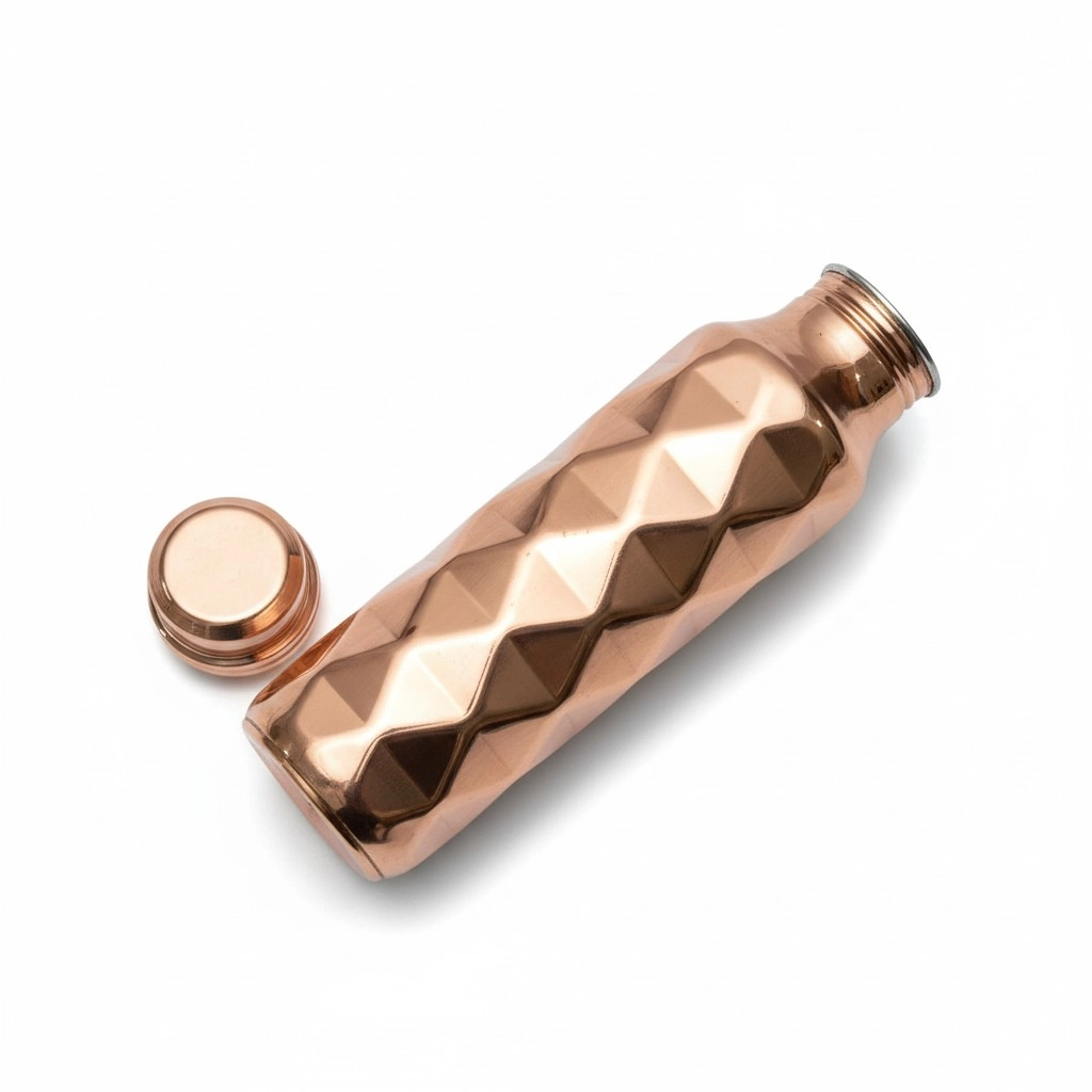 Prizma Desen Bakır Su Matarası