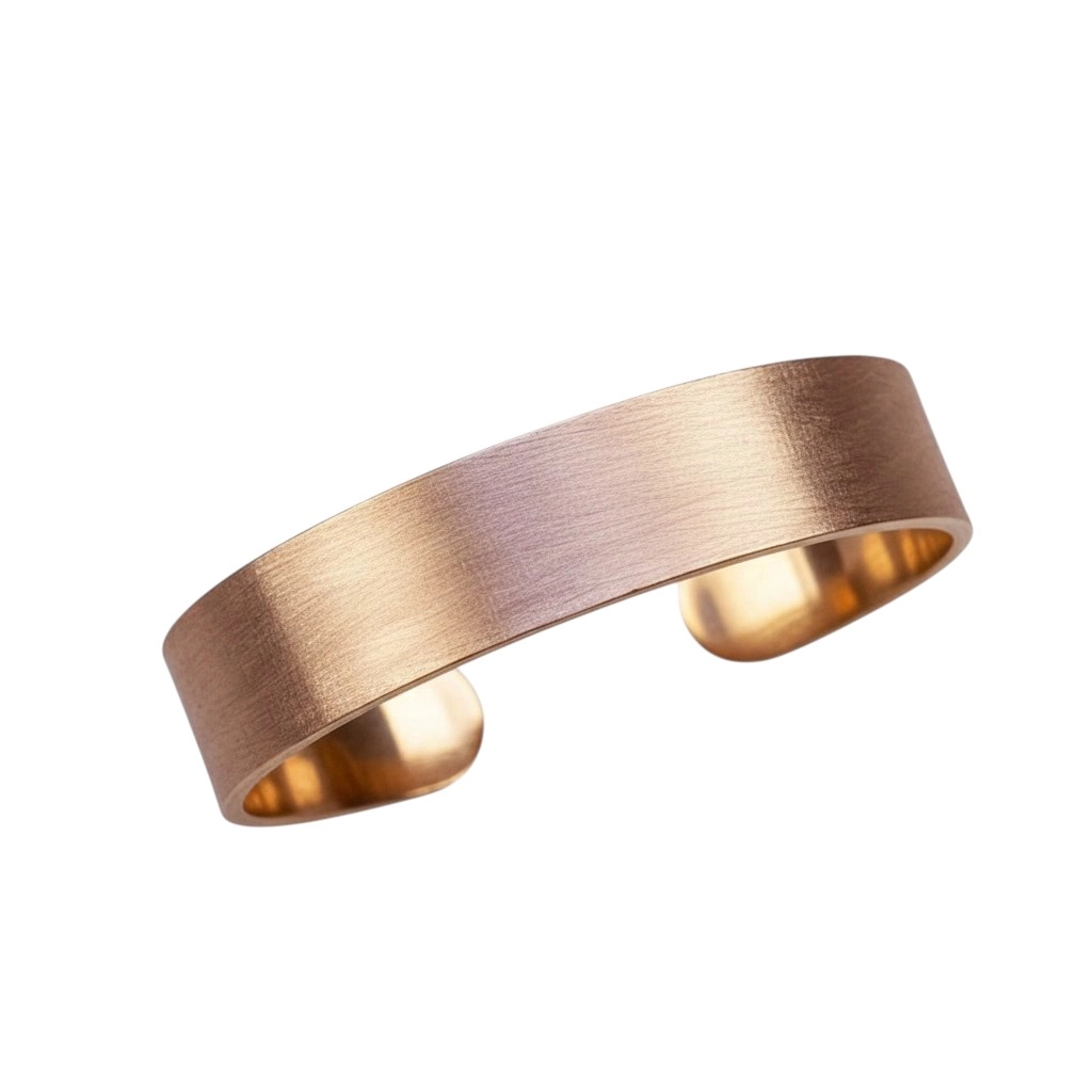 Kalın Kumlamalı Saf Bakır Bileklik