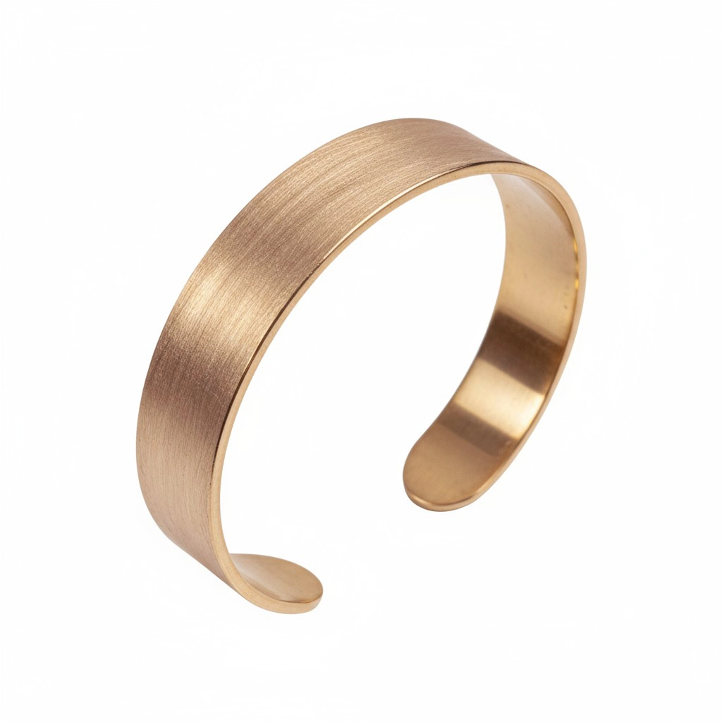 Kalın Kumlamalı Saf Bakır Bileklik