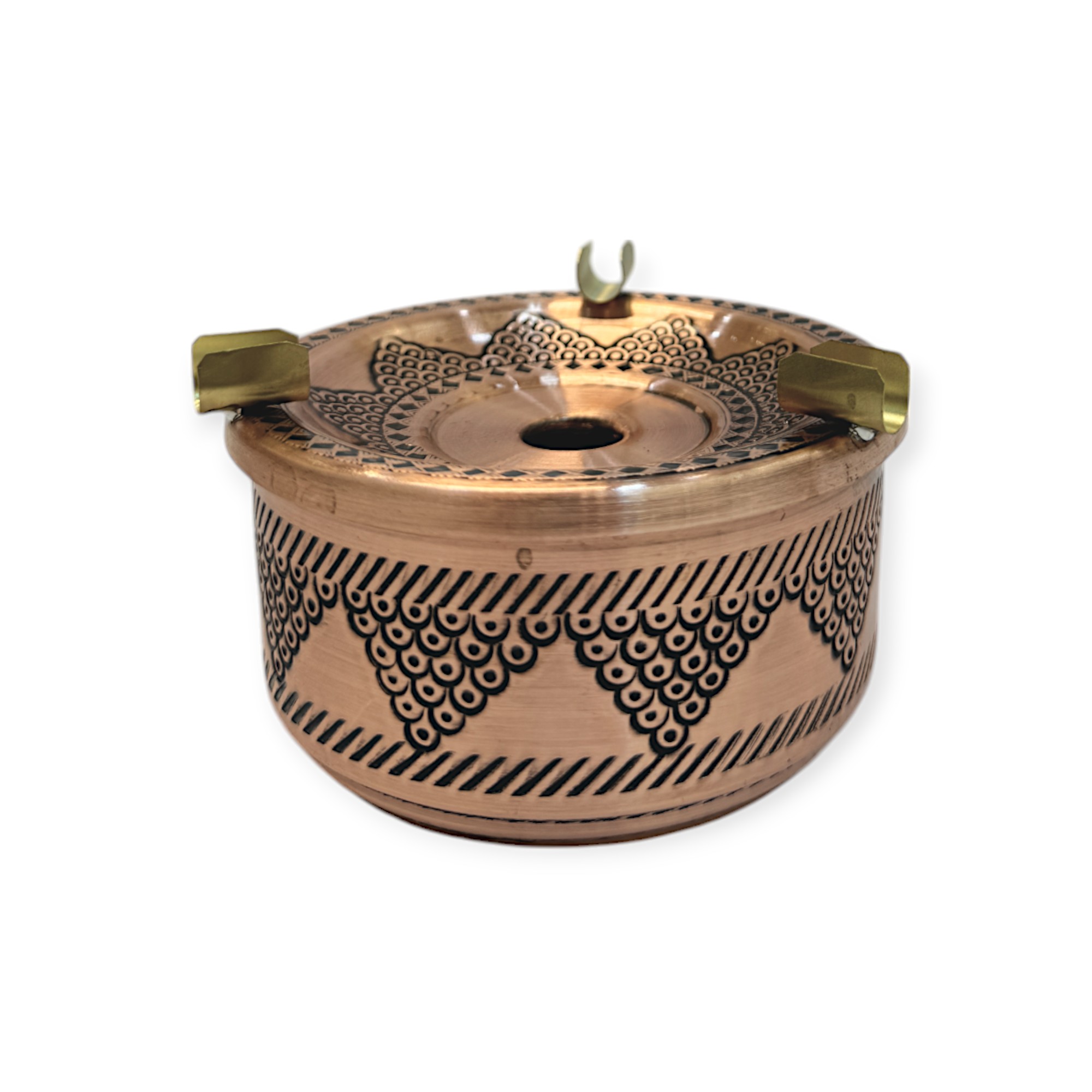 Salkım Desenli Bakır Kül Tablası