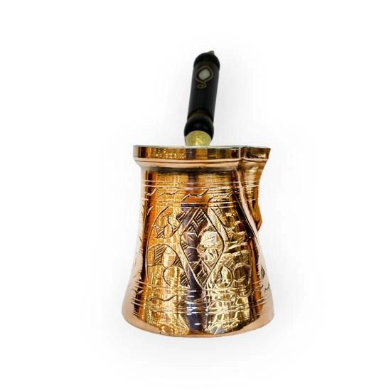 Paşa İşlemeli 4 Kişilik Bakır Cezve