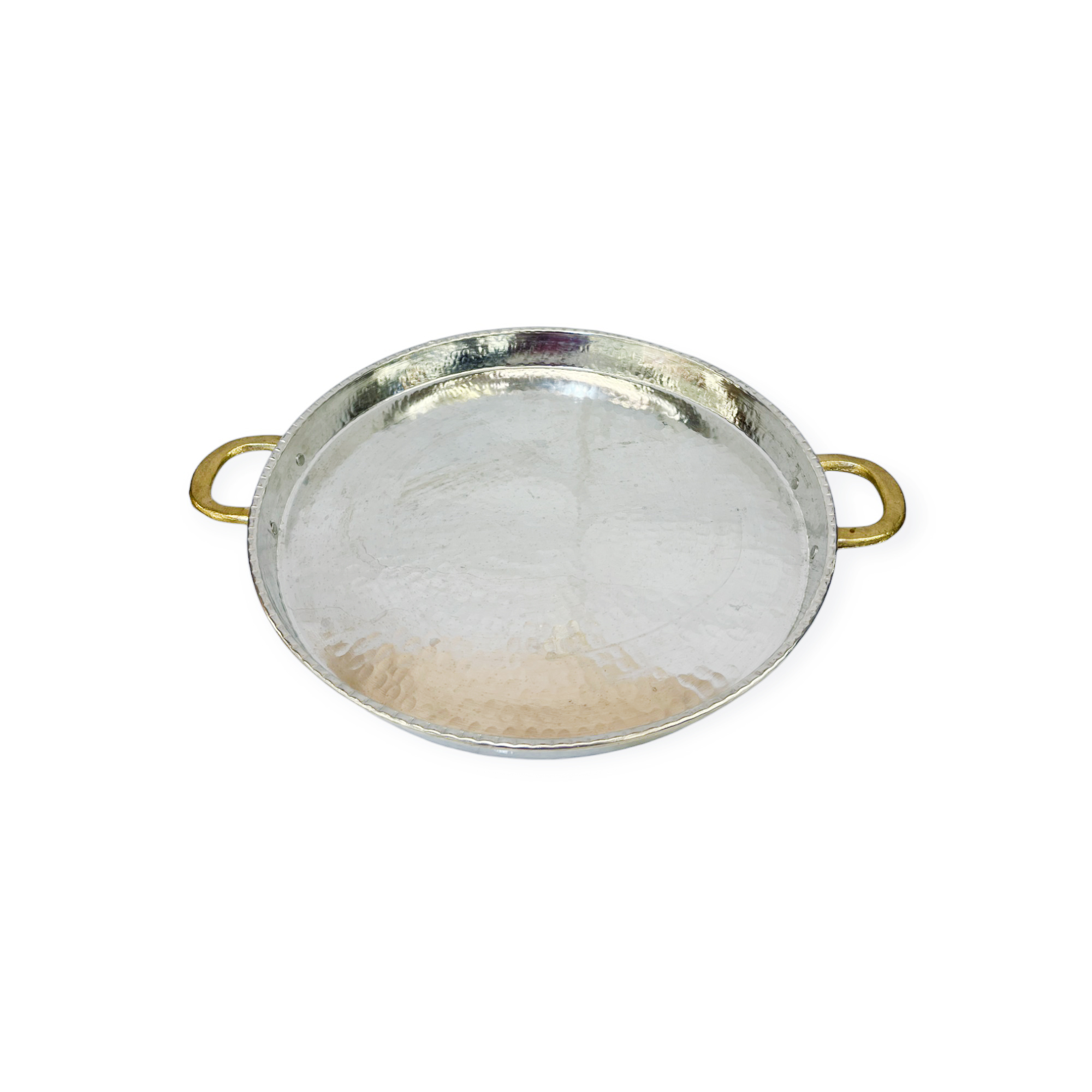 Dövme Bakır Kulplu Fırın Tepsisi 35 cm