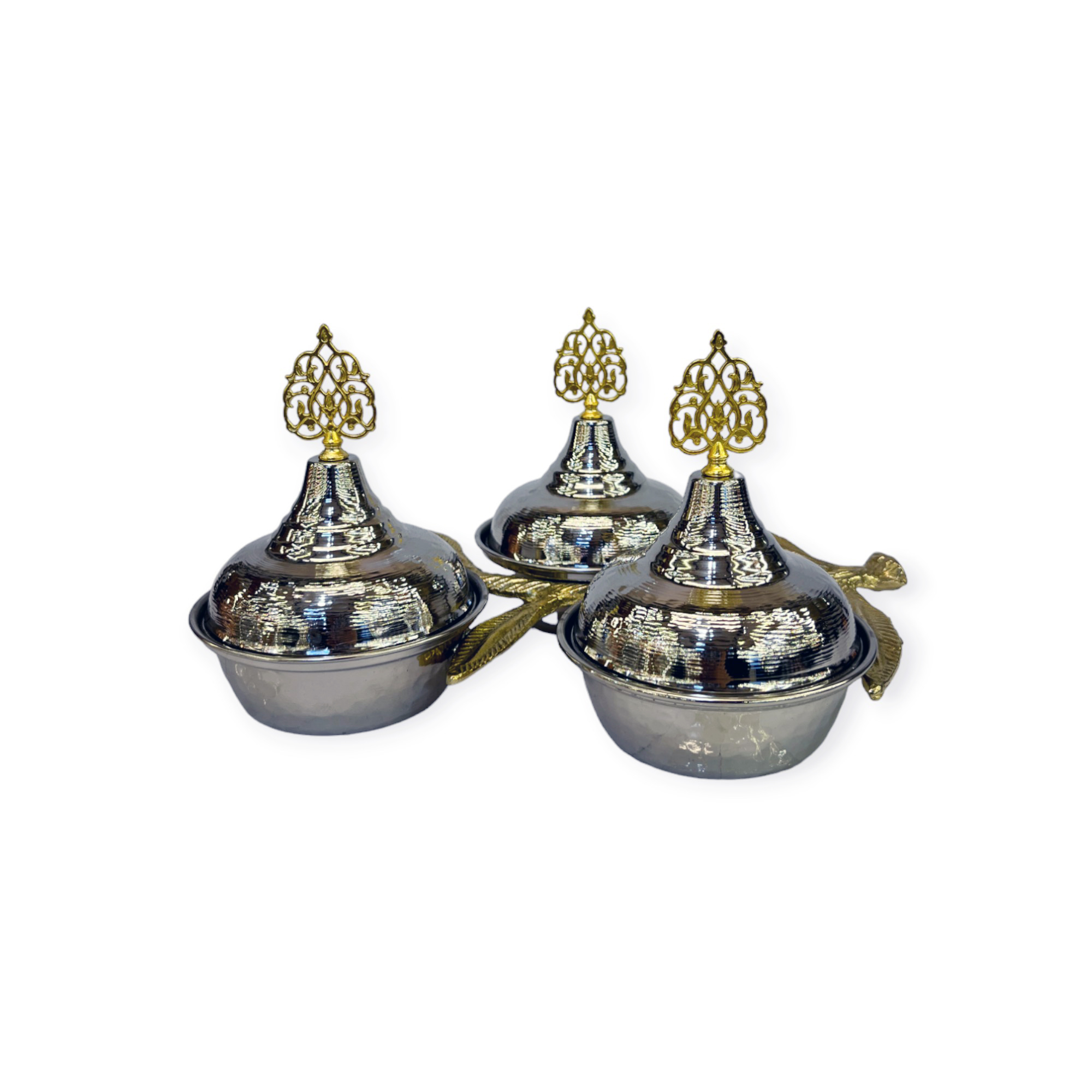 3’lü Nikelli Bakır Zeytin Dalı Çerezlik