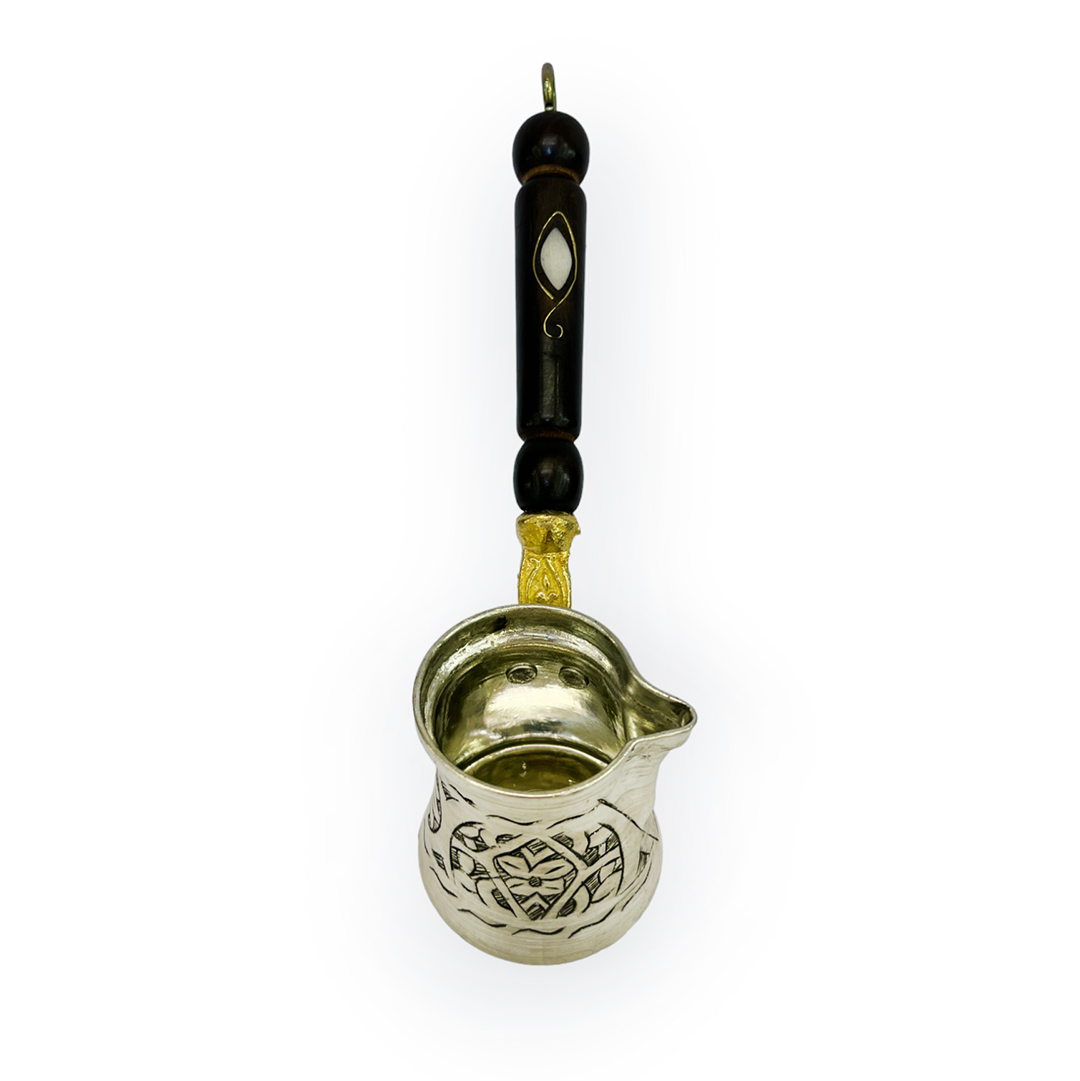 Paşa İşlemeli 2 Kişilik Kalaylı Bakır Cezve