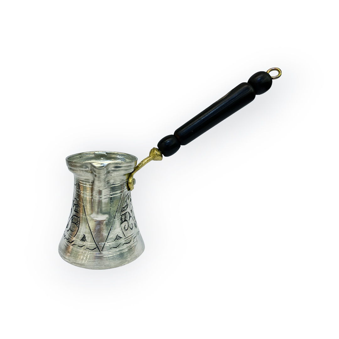 Paşa İşlemeli 4 Kişilik Kalaylı Bakır Cezve