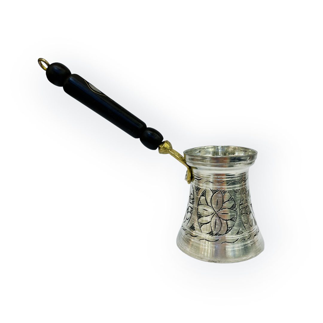 Paşa İşlemeli 4 Kişilik Kalaylı Bakır Cezve