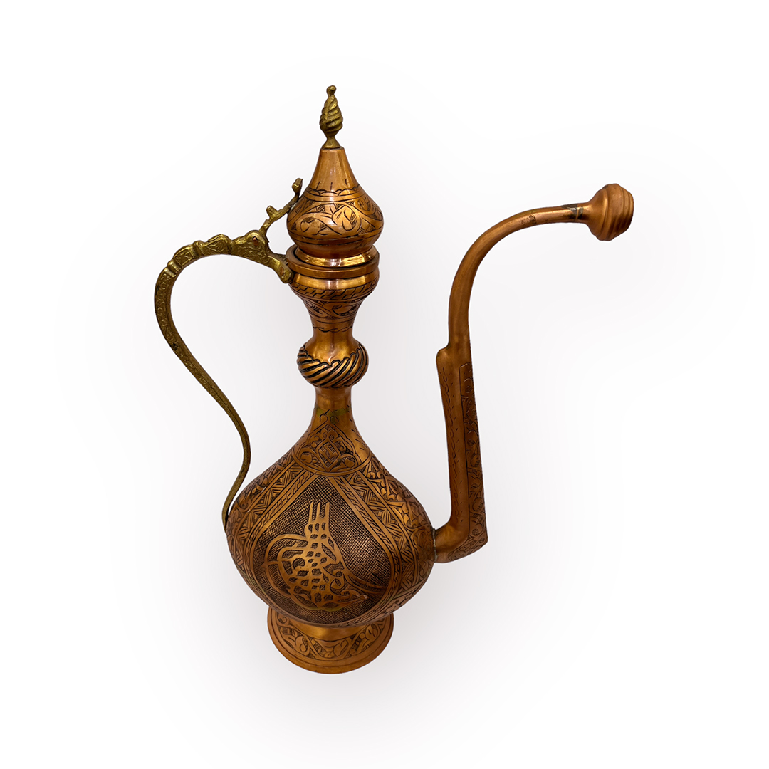 50 cm Oyma Nakışlı Söbe Bakır İbrik