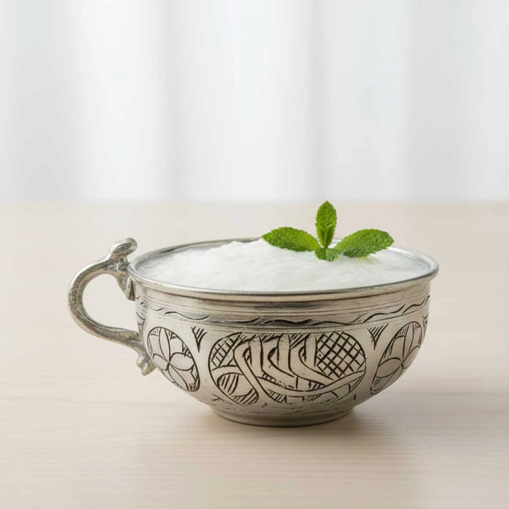 İşlemeli Kalaylı Bakır Ayran Tası