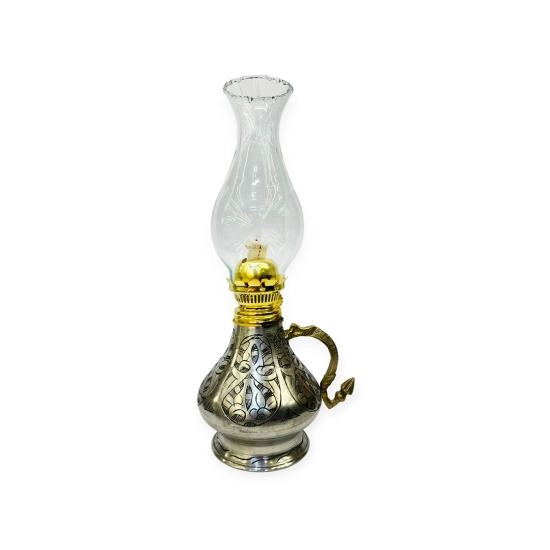 İşlemeli Bakır Gaz Lambası Büyük Boy, G10084