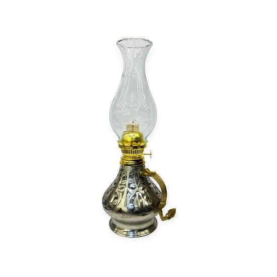 İşlemeli Bakır Gaz Lambası Büyük Boy, G10084