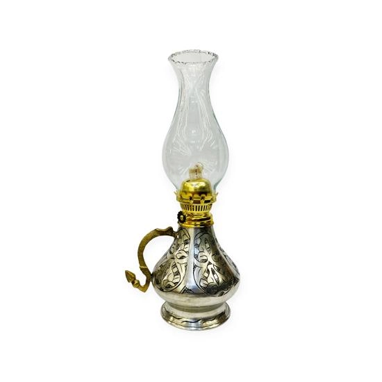 İşlemeli Bakır Gaz Lambası Büyük Boy, G10084