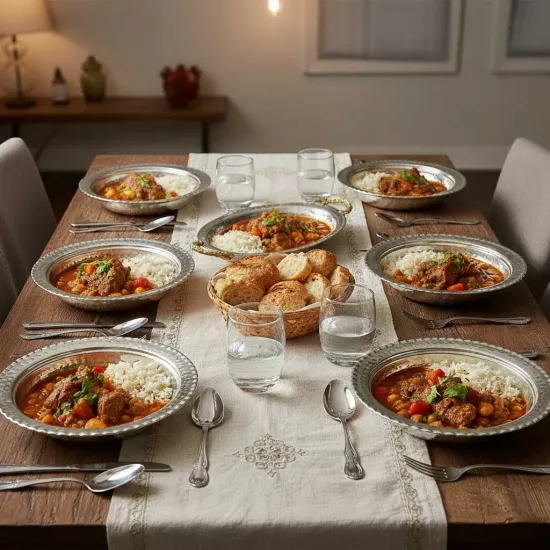 Kalaylı Bakır Yemek Tabağı