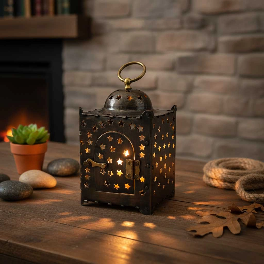 Köşeli Yıldız Kesimli Oksitli Bakır Fener No:1