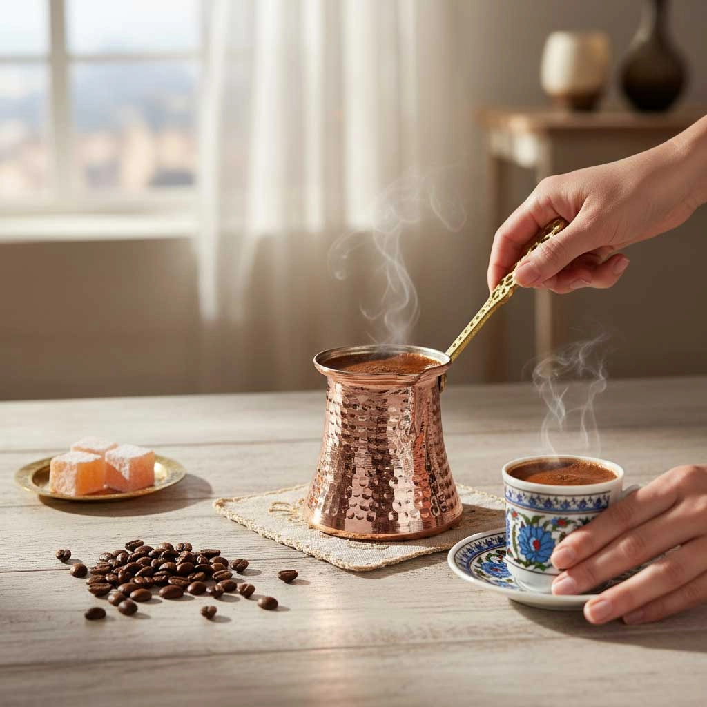 3 Kişilik Bakır Cezve