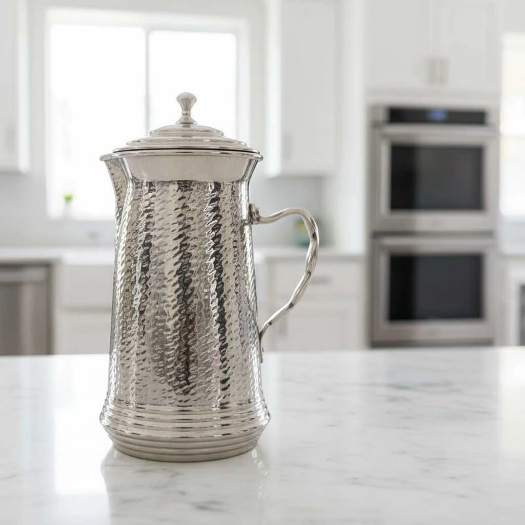 Markasi  Kapaklı Dövme Bakır Sürahi, 24181