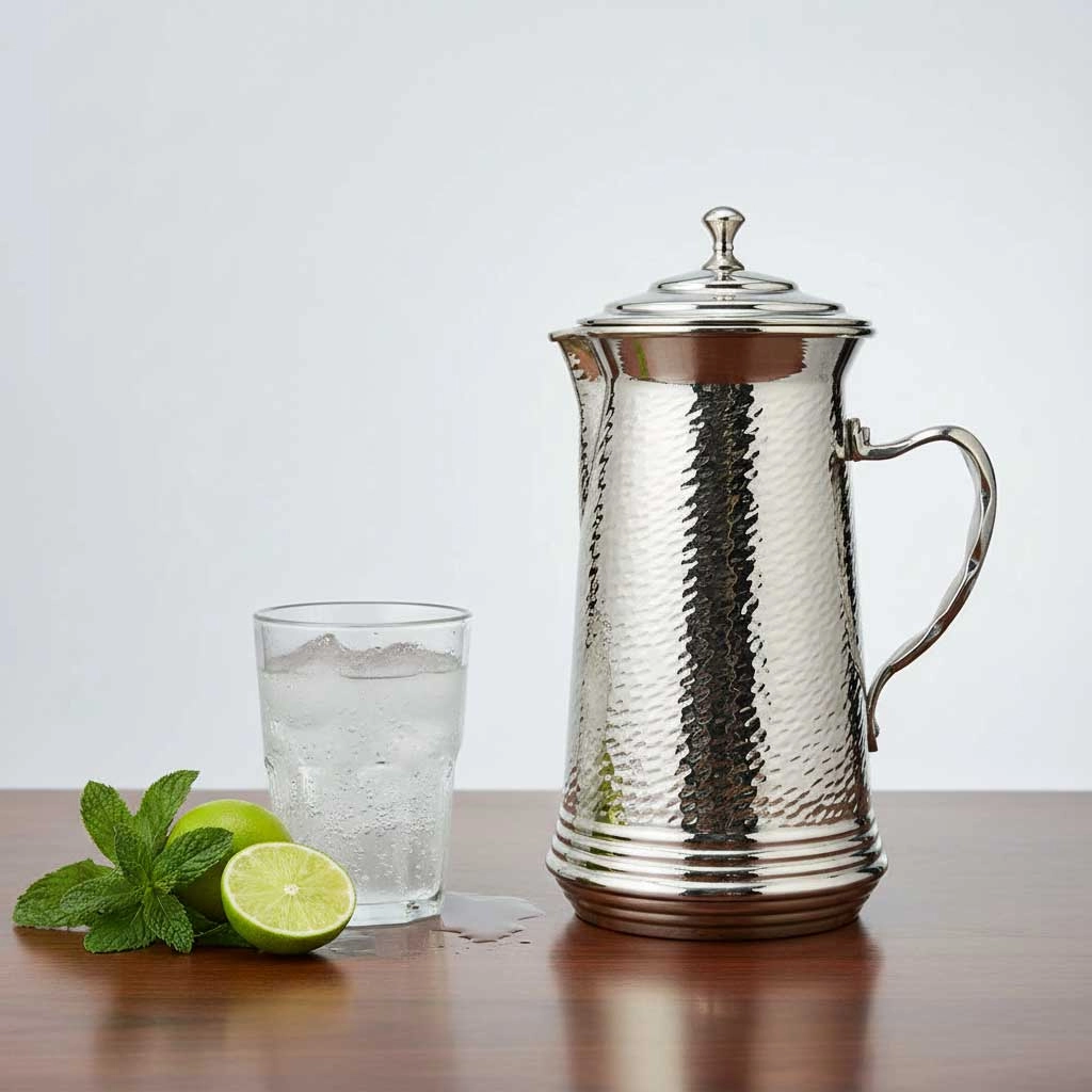 Markasi  Kapaklı Dövme Bakır Sürahi, 24181