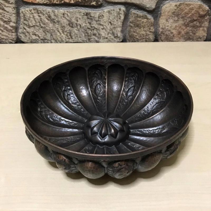 Dilimli İşlemeli Bakır Hamam Tası