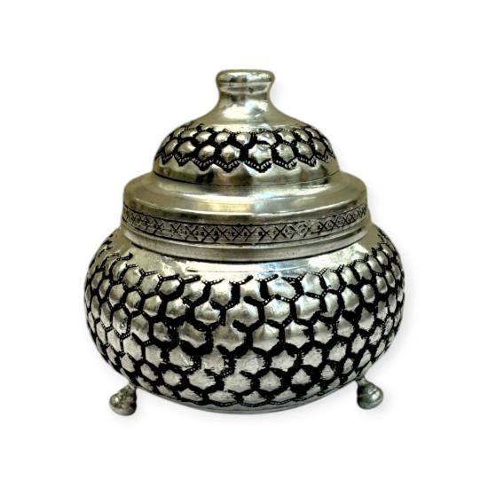 Petek Desenli Bakır Şekerlik, Kalay Eskitme
