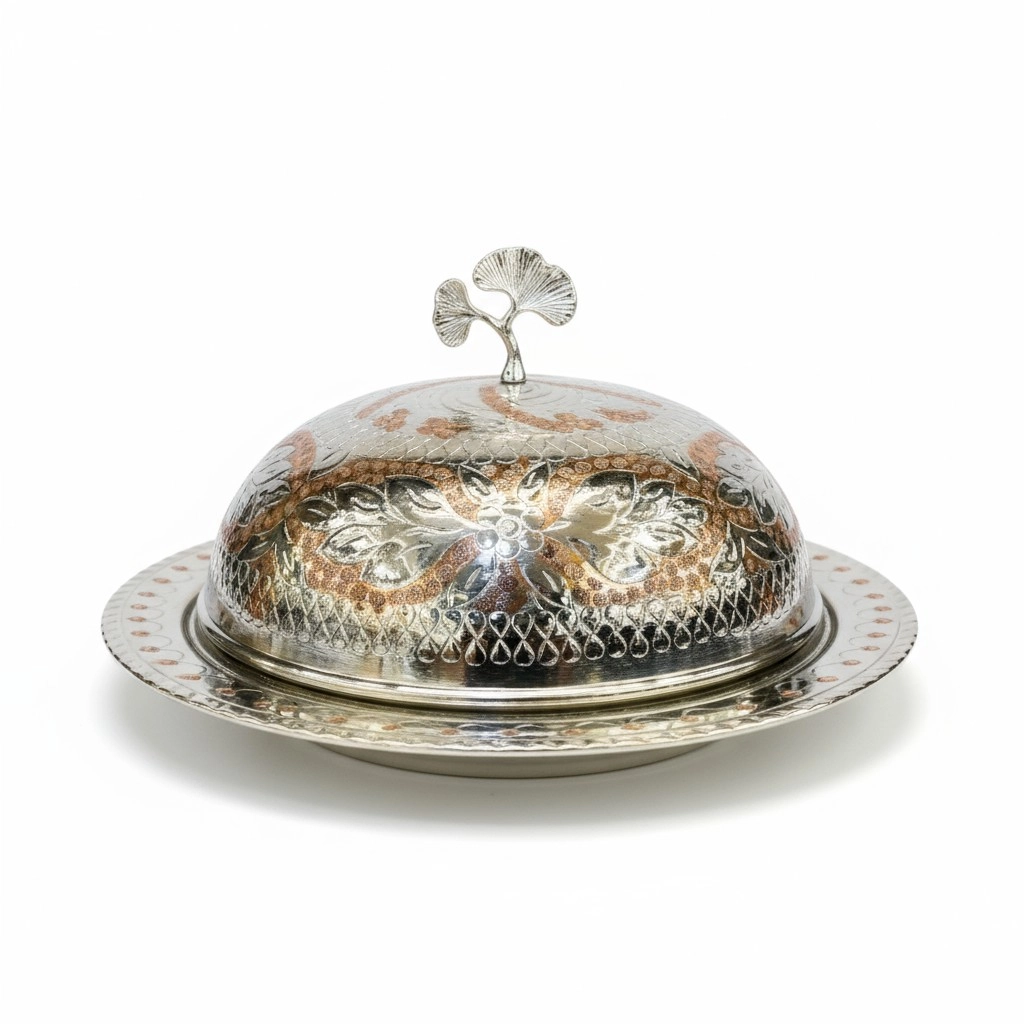 Çift Renkli İşlemeli Bakır Pilavlık No: 3