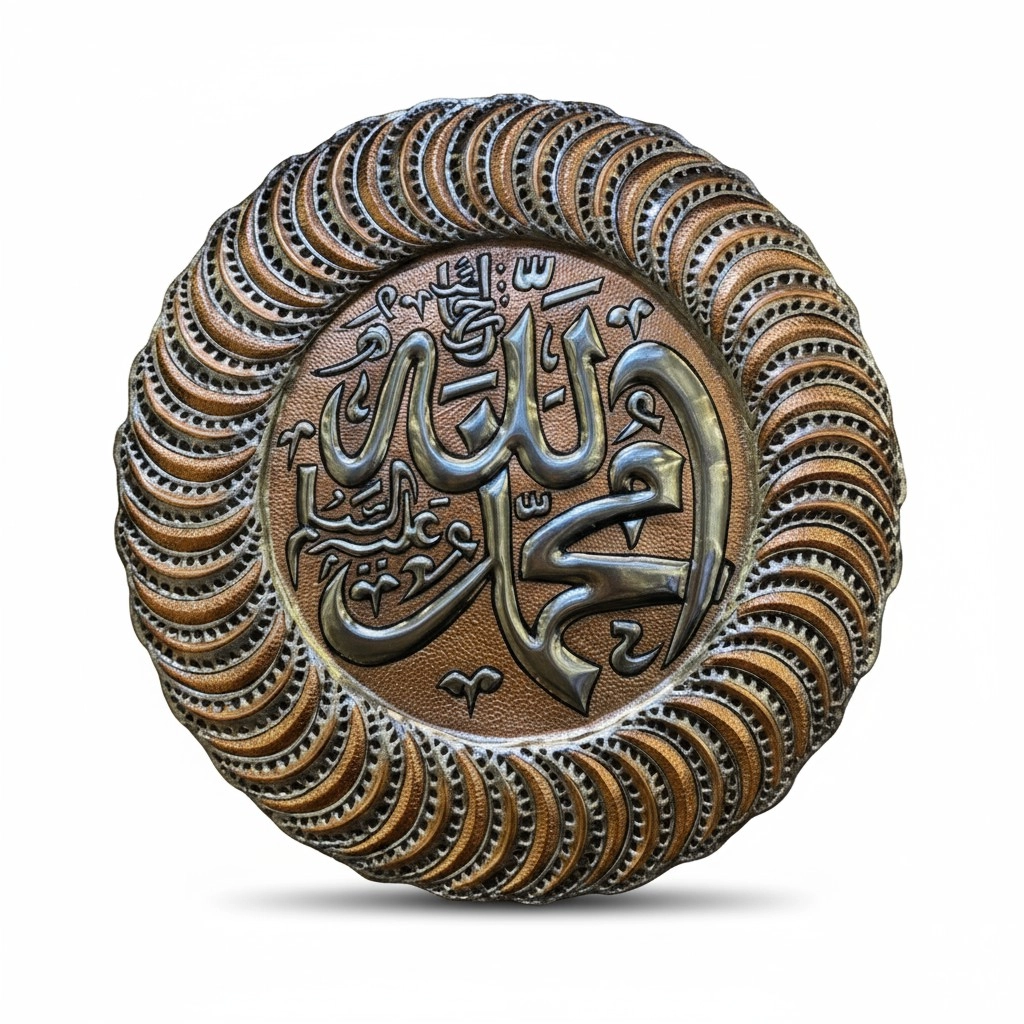 Allah Muhammed Lafzı Bakır Tablo 50 cm