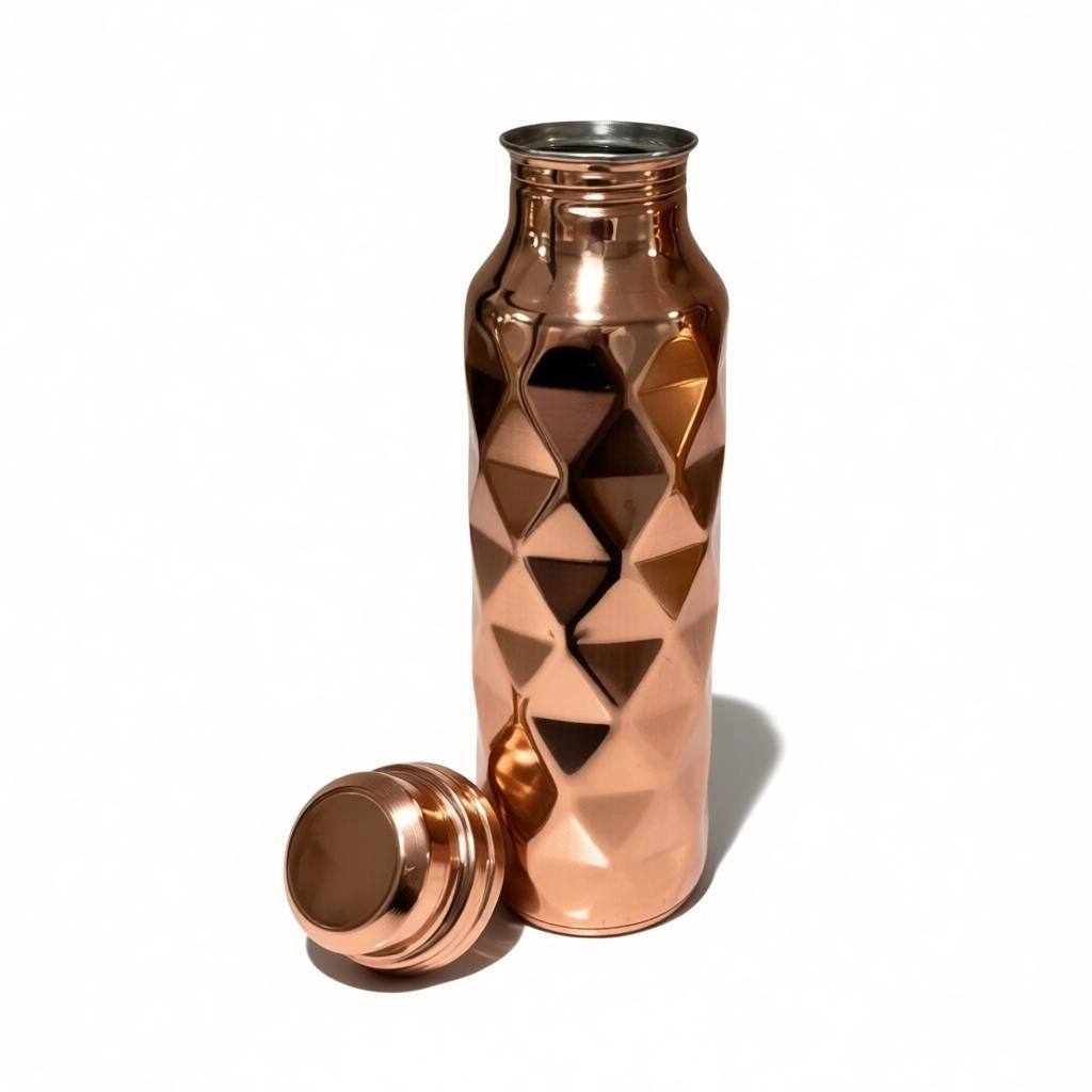 Prizma Desen Bakır Su Matarası